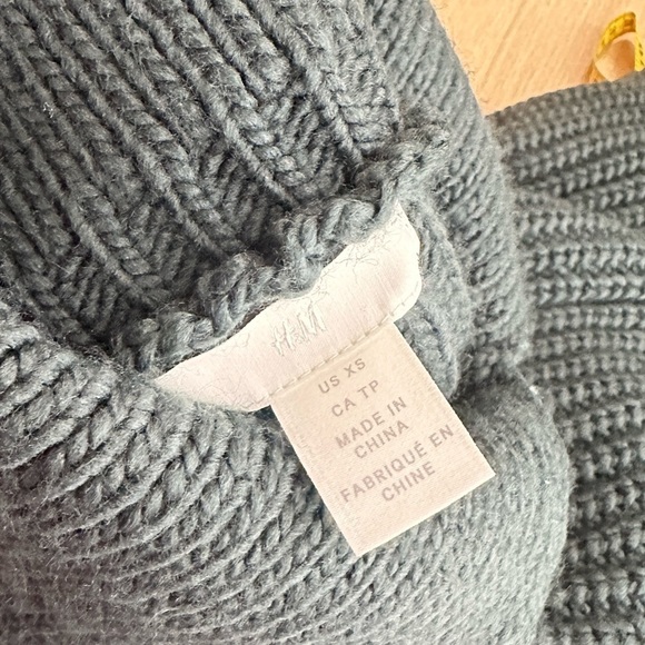 NEW H&M Women’s Peter Pan Collar Rib-Knit Sweater in Green Sz XS - Picture 4 of 11